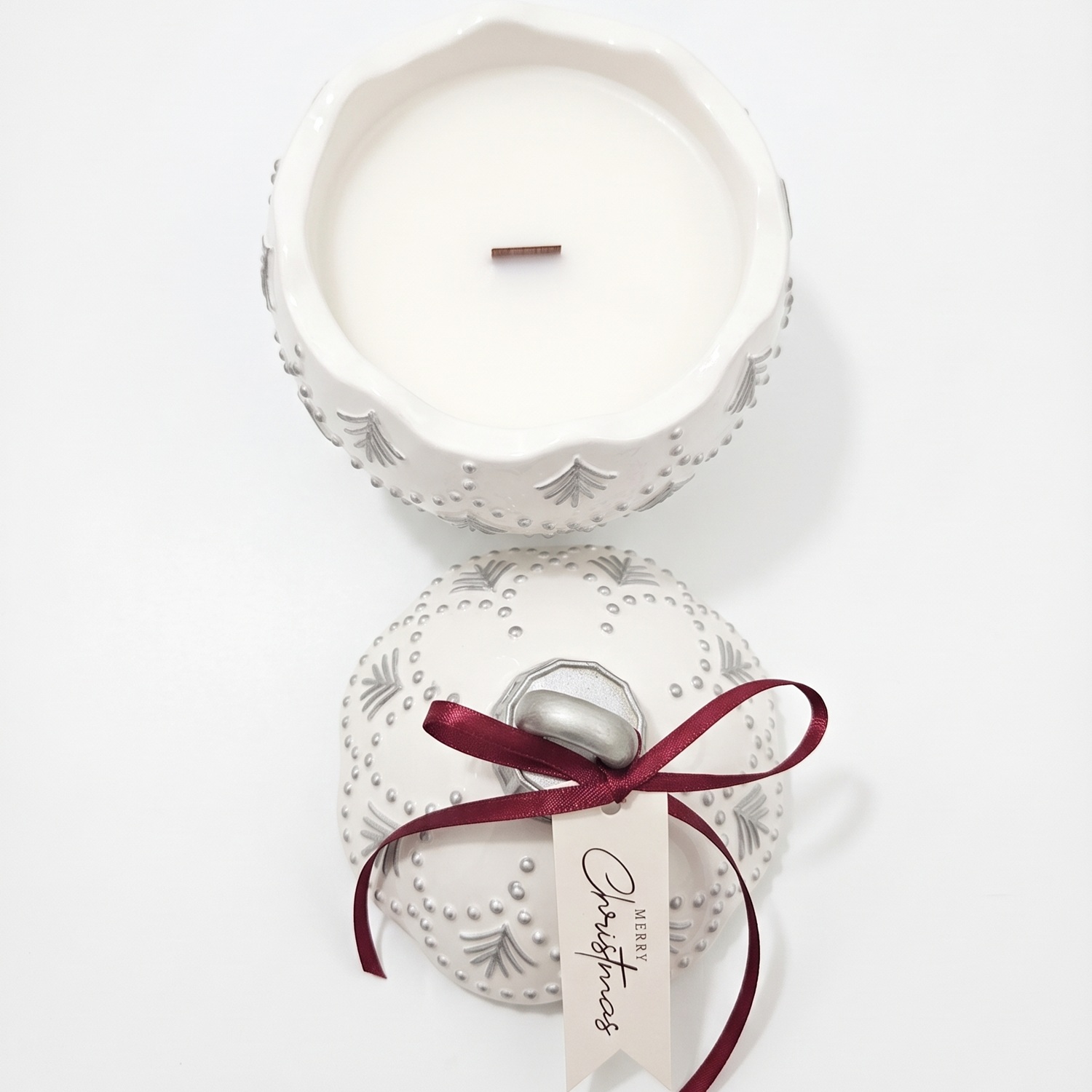 Gyertya Christmas Bauble Enchanted MINI - Fehér / Ezüst / Téli Varázs / MINI