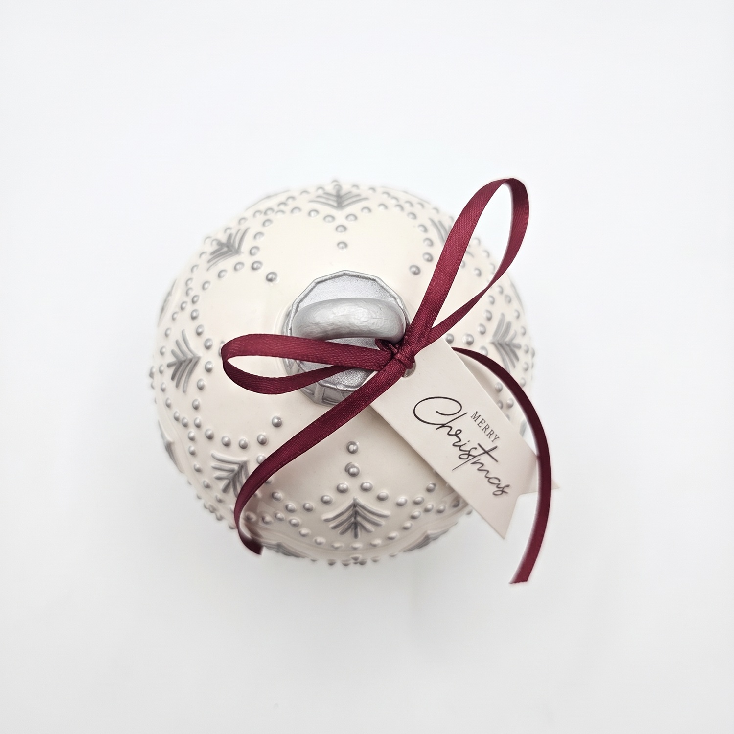 Gyertya Christmas Bauble Enchanted MINI - Fehér / Ezüst / Téli Varázs / MINI