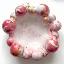 Kora dizájntálca - Fehér / Rózsaszín / Arany