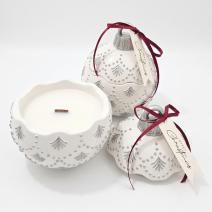 Gyertya Christmas Bauble Enchanted MINI - Fehér / Ezüst / Téli Varázs / MINI
