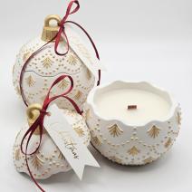 Christmas Bauble Enchanted gyertya - Fehér / Arany / Téli varázslat