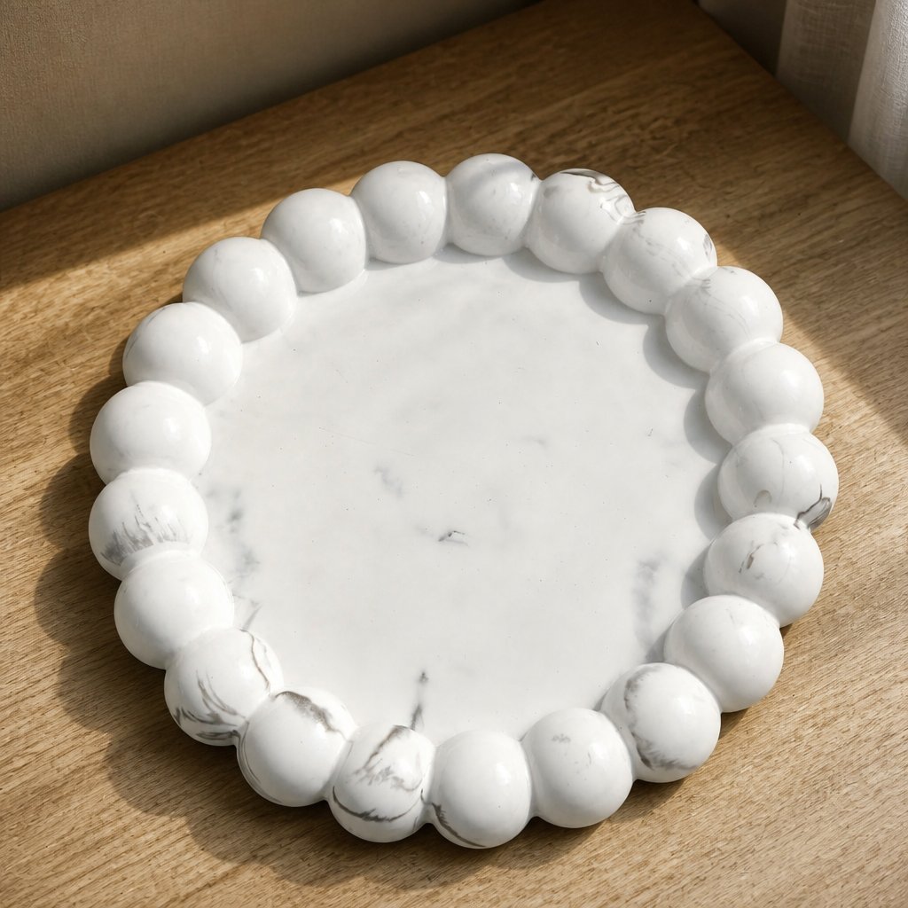 Design tálca Perla - Fehér / Ezüst