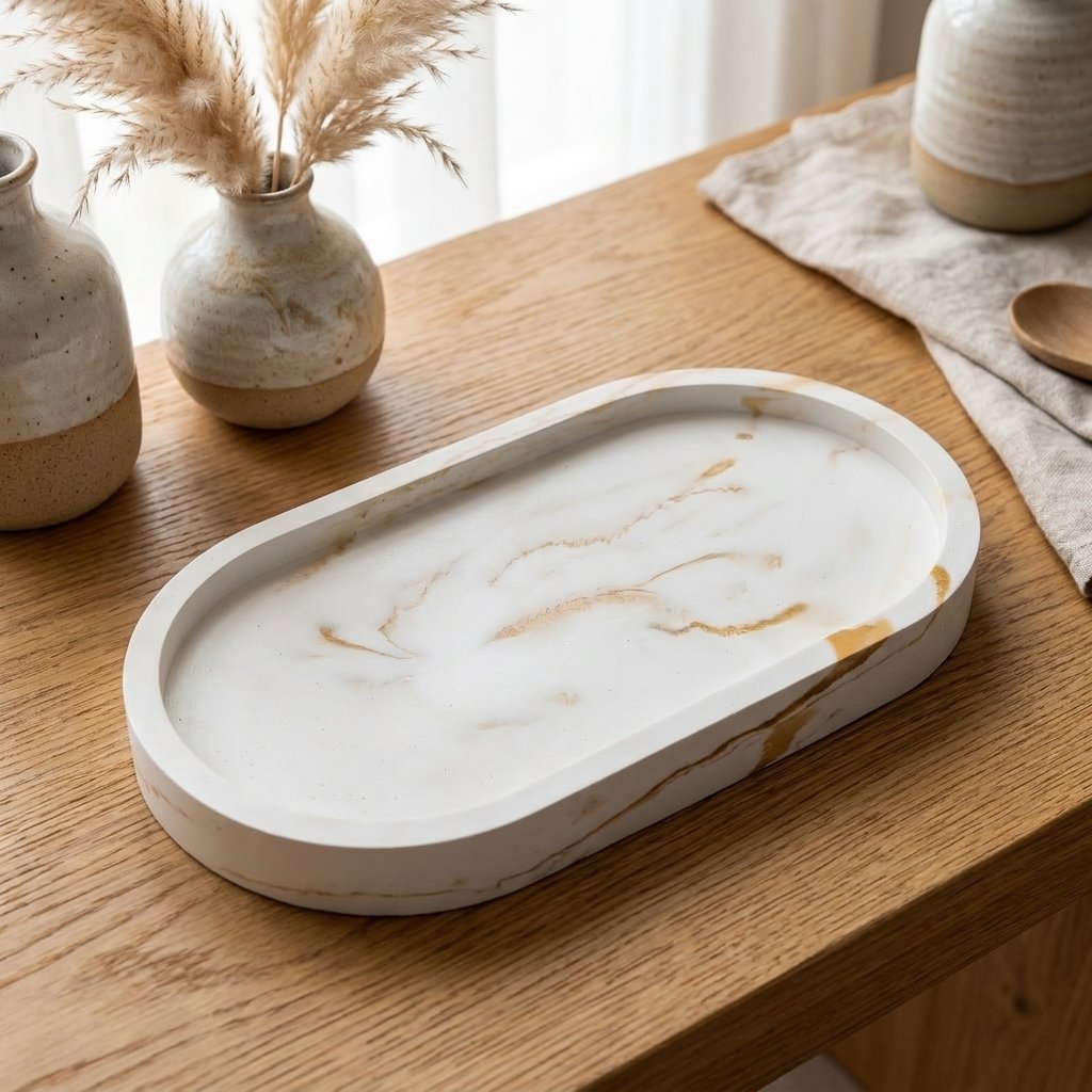 Design tálca Klasik - Fehér / Arany